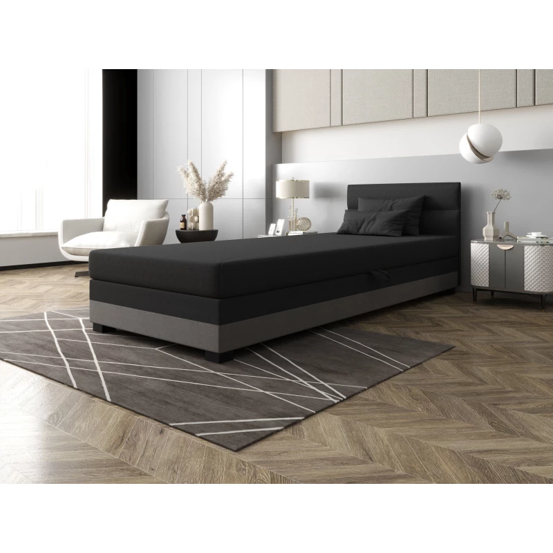 Jednolôžková čalúnená posteľ 90x195 NALINDA 1 - šedá / svetlo šedá