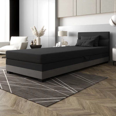 Jednolôžková čalúnená posteľ 110x195 NALINDA 1 - šedá / svetlo šedá