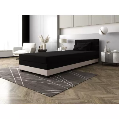 Jednolôžková čalúnená posteľ 100x195 NALINDA 1 - čierna / ecru