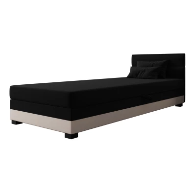 Jednolôžková čalúnená posteľ 110x195 NALINDA 1 - čierna / ecru