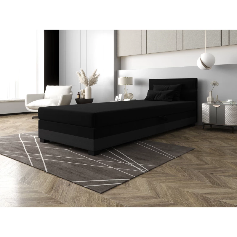 Jednolôžková čalúnená posteľ 80x195 NALINDA 1 - čierna / šedá
