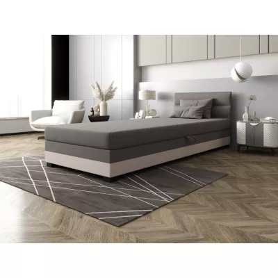 Jednolôžková čalúnená posteľ 90x195 NALINDA 1 - svetlo šedá / ecru