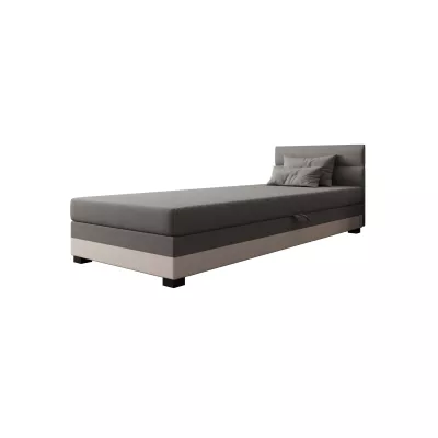 Jednolôžková čalúnená posteľ 110x195 NALINDA 1 - svetlo šedá / ecru