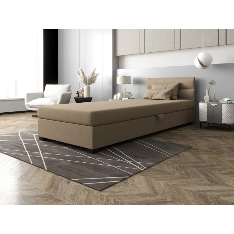 Jednolôžková čalúnená posteľ 100x195 NALINDA 1 - hnedá