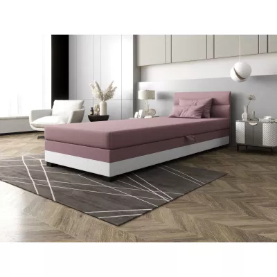 Jednolôžková čalúnená posteľ 100x195 NALINDA 1 - ružová / biela