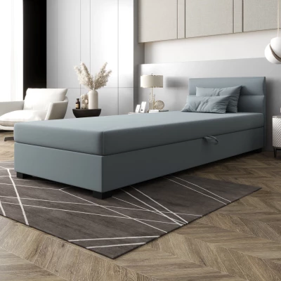 Jednolôžková čalúnená posteľ 110x195 NALINDA 1 - modrošedá