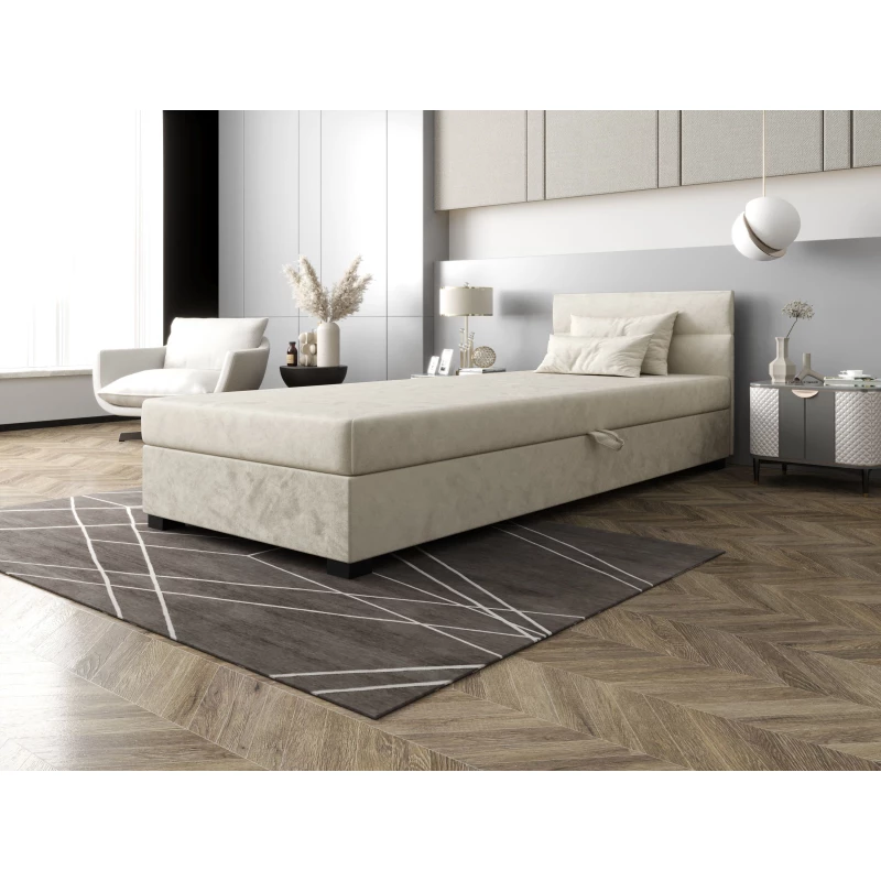 Jednolôžková čalúnená posteľ 80x195 NALINDA 1 - ecru