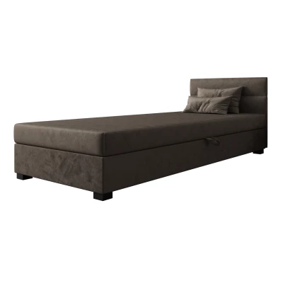 Jednolôžková čalúnená posteľ 80x195 NALINDA 1 - tmavo hnedá