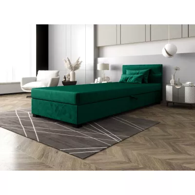 Jednolôžková čalúnená posteľ 80x195 NALINDA 1 - zelená