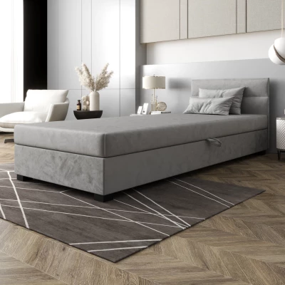 Jednolôžková čalúnená posteľ 90x195 NALINDA 1 - svetlo šedá