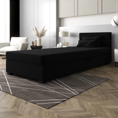 Jednolôžková čalúnená posteľ 100x195 NALINDA 2 - čierna