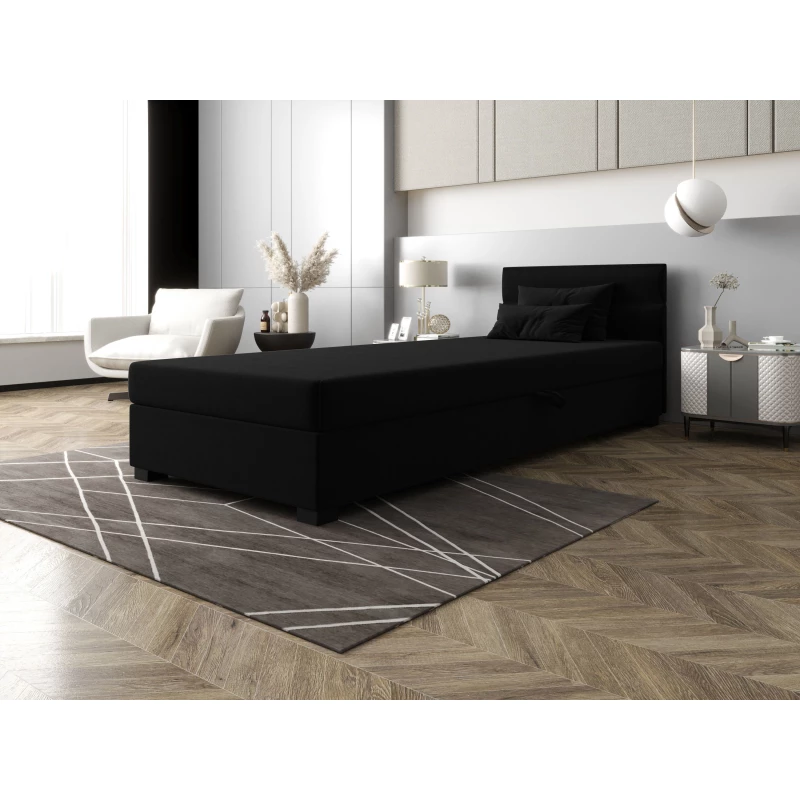 Jednolôžková čalúnená posteľ 100x195 NALINDA 2 - čierna
