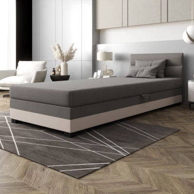 Jednolôžková čalúnená posteľ 100x195 NALINDA 2 - svetlo šedá / ecru