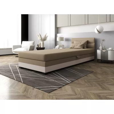 Jednolôžková čalúnená posteľ 80x195 NALINDA 2 - hnedá / ecru