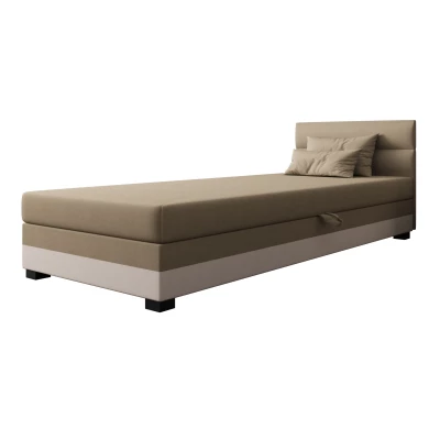 Jednolôžková čalúnená posteľ 90x195 NALINDA 2 - hnedá / ecru