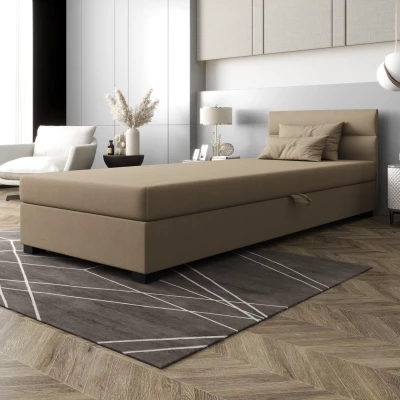 Jednolôžková čalúnená posteľ 80x195 NALINDA 2 - hnedá