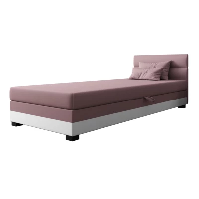 Jednolôžková čalúnená posteľ 80x195 NALINDA 2 - ružová / biela