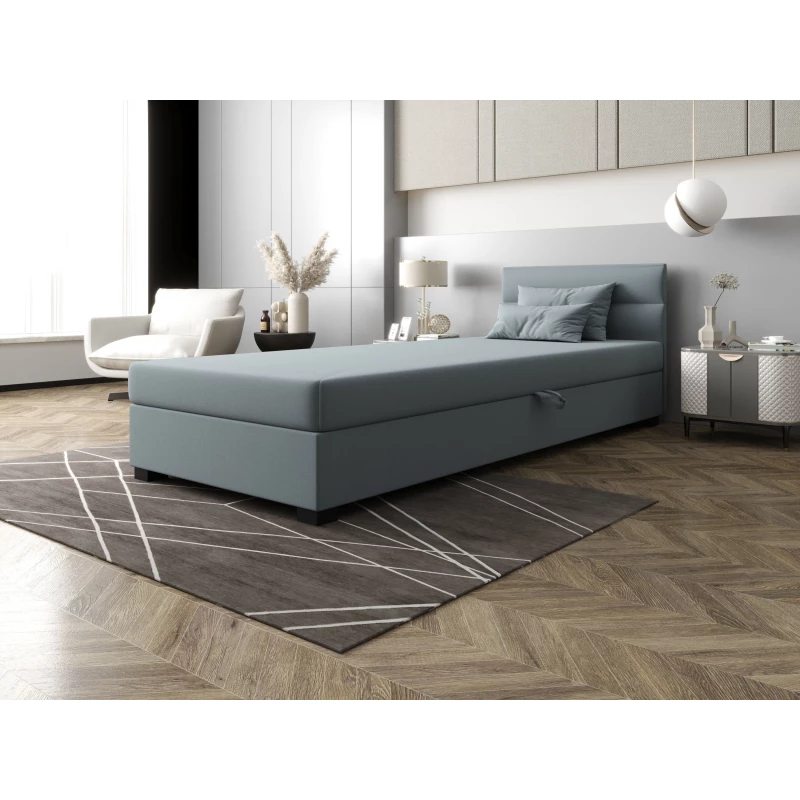 Jednolôžková čalúnená posteľ 100x195 NALINDA 2 - modrošedá