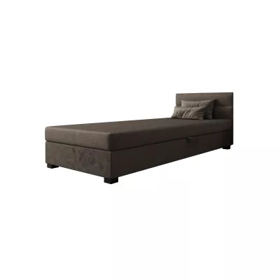 Jednolôžková čalúnená posteľ 90x195 NALINDA 2 - tmavo hnedá