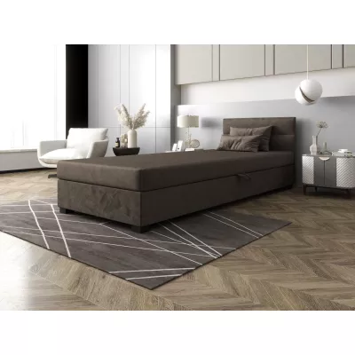 Jednolôžková čalúnená posteľ 100x195 NALINDA 2 - tmavo hnedá