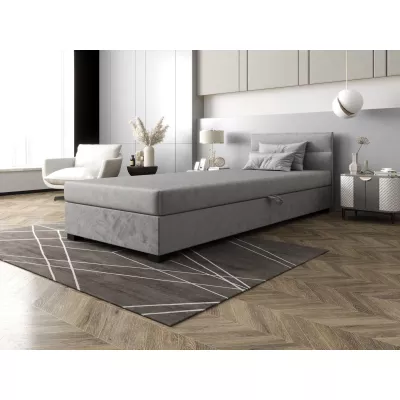 Jednolôžková čalúnená posteľ 110x195 NALINDA 2 - svetlo šedá