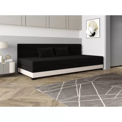 Jednolôžková čalúnená posteľ 120x195 NALINDA BIZ 1 - čierna / ecru