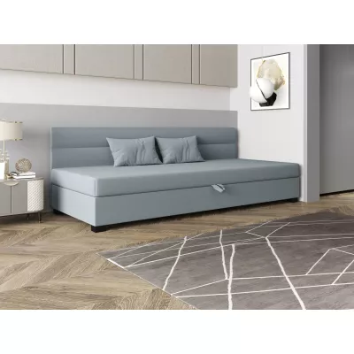 Jednolôžková čalúnená posteľ 90x195 NALINDA BIZ 1 - modrošedá