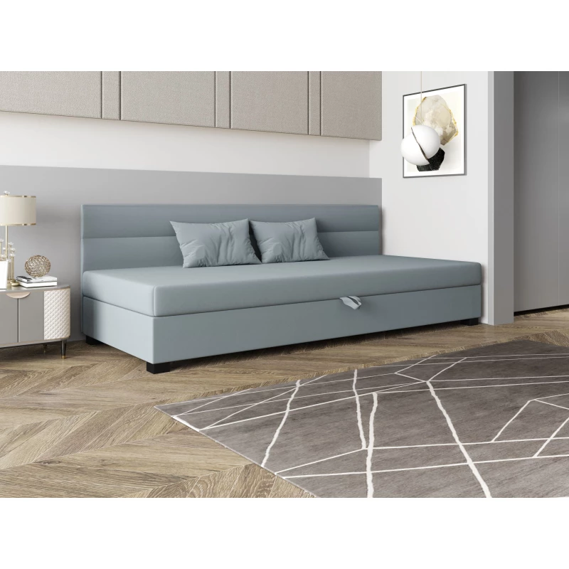 Jednolôžková čalúnená posteľ 110x195 NALINDA BIZ 1 - modrošedá