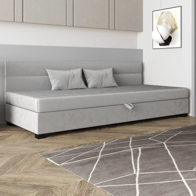 Jednolôžková čalúnená posteľ 90x195 NALINDA BIZ 1 - svetlo šedá