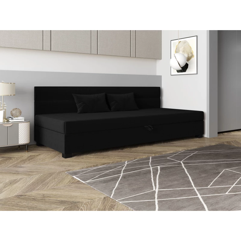 Jednolôžková čalúnená posteľ 120x195 NALINDA BIZ 2 - čierna