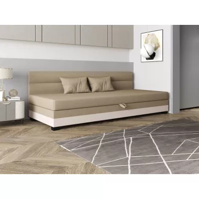 Jednolôžková čalúnená posteľ 80x195 NALINDA BIZ 2 - hnedá / ecru