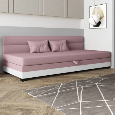 Jednolôžková čalúnená posteľ 80x195 NALINDA BIZ 2 - ružová / biela