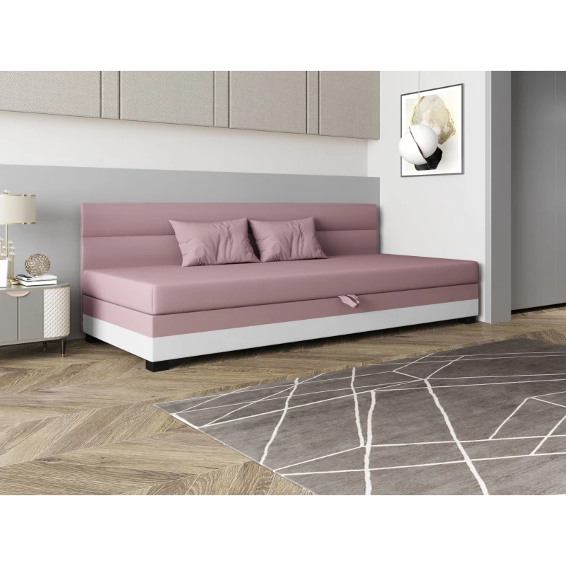 Jednolôžková čalúnená posteľ 80x195 NALINDA BIZ 2 - ružová / biela