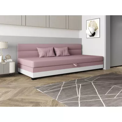 Jednolôžková čalúnená posteľ 100x195 NALINDA BIZ 2 - ružová / biela
