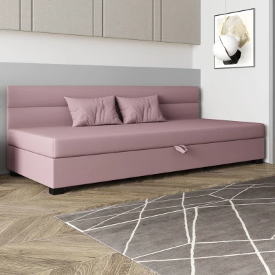 Jednolôžková čalúnená posteľ 90x195 NALINDA BIZ 2 - ružová