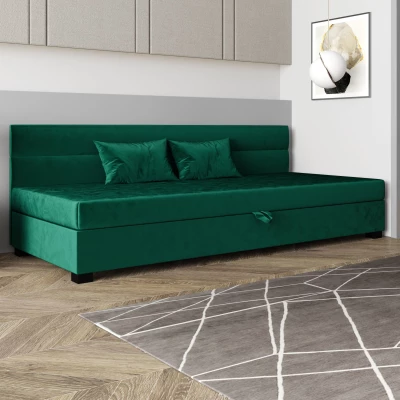 Jednolôžková čalúnená posteľ 110x195 NALINDA BIZ 2 - zelená