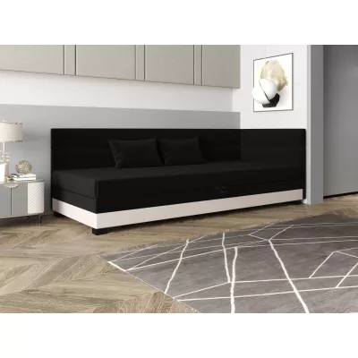 Jednolôžková čalúnená posteľ 90x195 NALINDA PLUS 1 - čierna / ecru