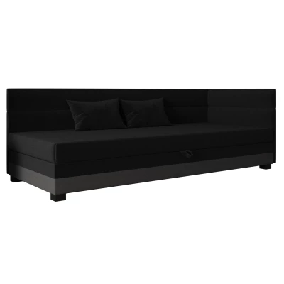 Jednolôžková čalúnená posteľ 110x195 NALINDA PLUS 1 - čierna / šedá