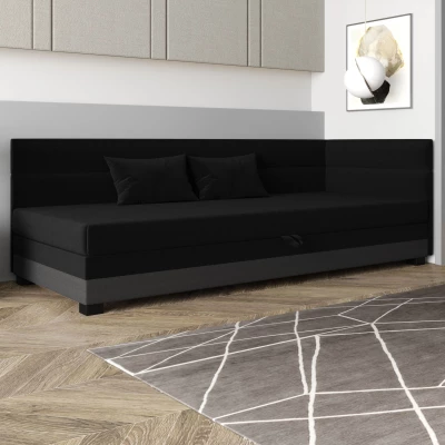 Jednolôžková čalúnená posteľ 120x195 NALINDA PLUS 1 - čierna / šedá