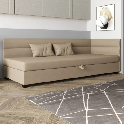 Jednolôžková čalúnená posteľ 110x195 NALINDA PLUS 1 - hnedá