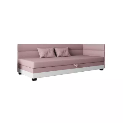 Jednolôžková čalúnená posteľ 80x195 NALINDA PLUS 1 - ružová / biela