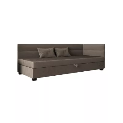 Jednolôžková čalúnená posteľ 90x195 NALINDA PLUS 1 - tmavo hnedá