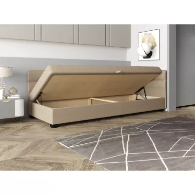 Jednolôžková čalúnená posteľ 100x195 NALINDA PLUS 1 - tmavo hnedá