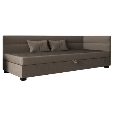 Jednolôžková čalúnená posteľ 120x195 NALINDA PLUS 1 - tmavo hnedá