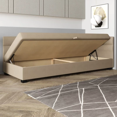 Jednolôžková čalúnená posteľ 90x195 NALINDA PLUS 1 - zelená