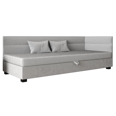 Jednolôžková čalúnená posteľ 80x195 NALINDA PLUS 1 - svetlo šedá