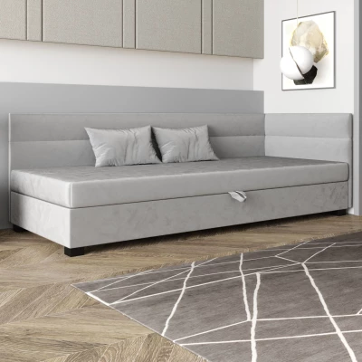 Jednolôžková čalúnená posteľ 120x195 NALINDA PLUS 1 - svetlo šedá