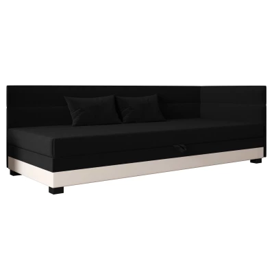 Jednolôžková čalúnená posteľ 100x195 NALINDA PLUS 2 - čierna / ecru