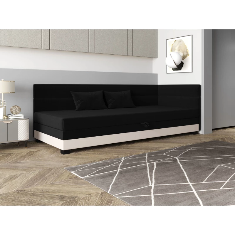 Jednolôžková čalúnená posteľ 120x195 NALINDA PLUS 2 - čierna / ecru