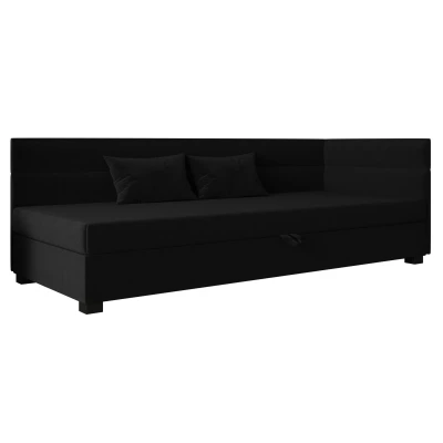 Jednolôžková čalúnená posteľ 80x195 NALINDA PLUS 2 - čierna